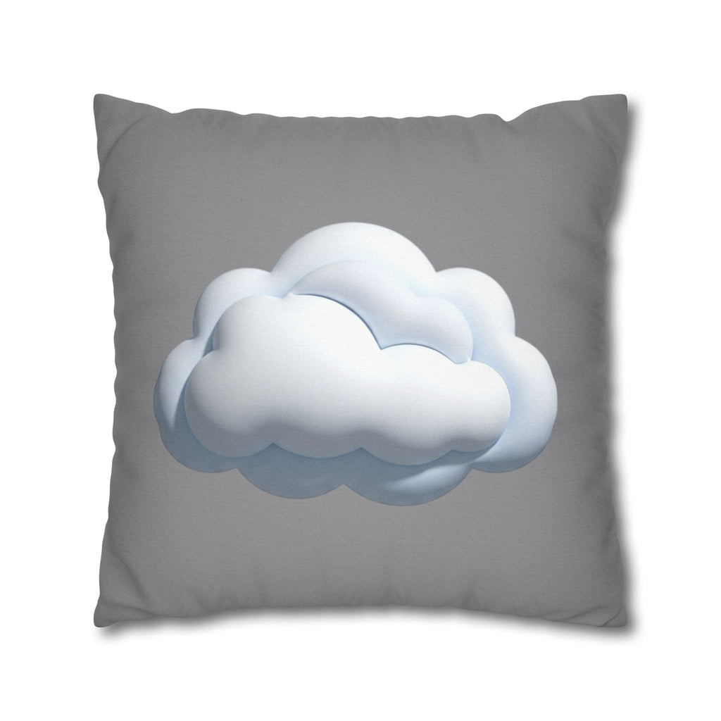 Cloud Graphic Pillowcase — Soft Grey Decorative Throw Pillow Cover