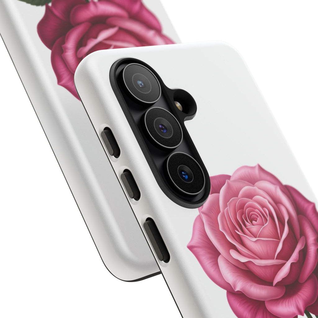 Pink Rose Tough Phone Case — Floral Protective iPhone Cover