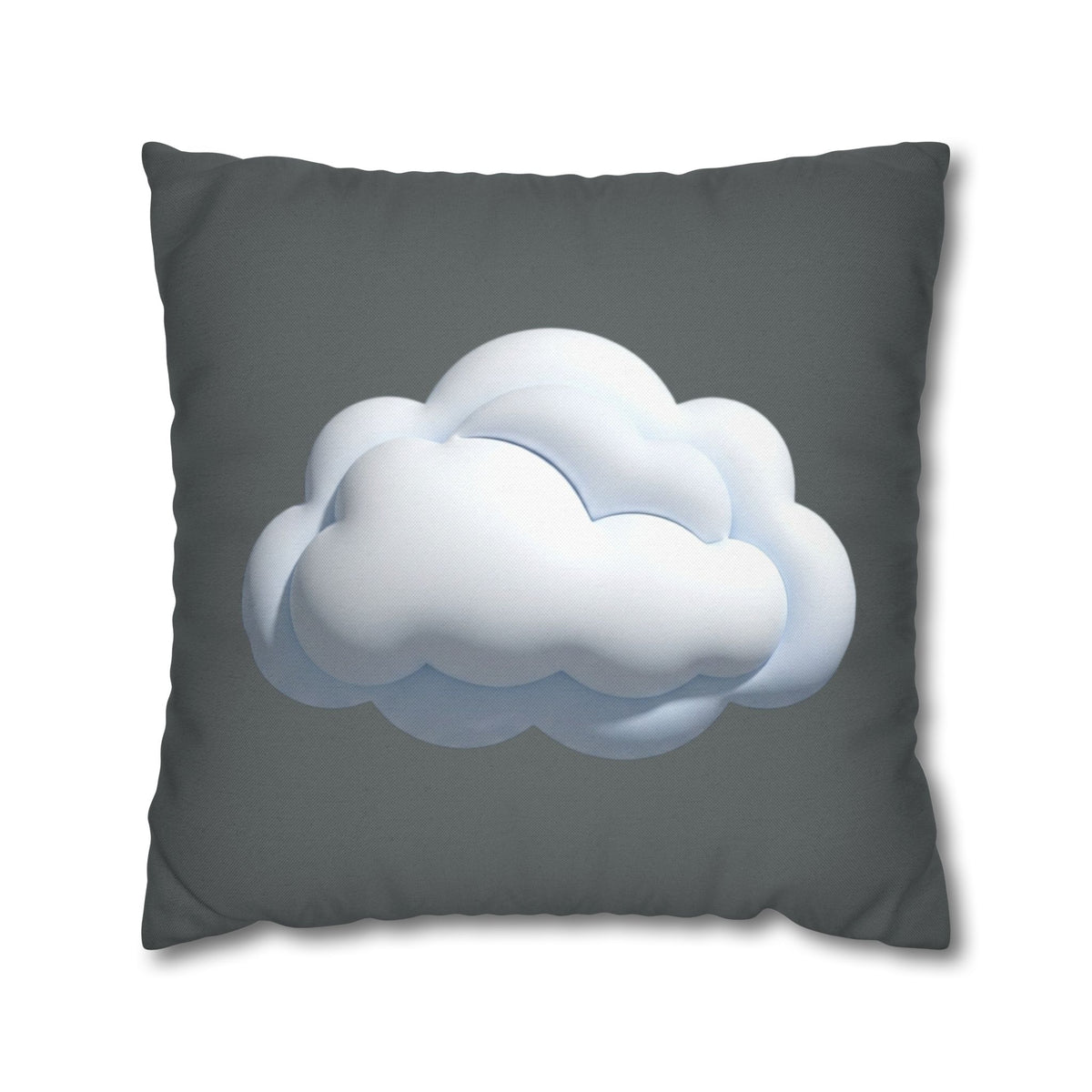 Cloud Graphic Dark Grey Pillowcase — Whimsical Grey Decorative Throw Pillow Cover