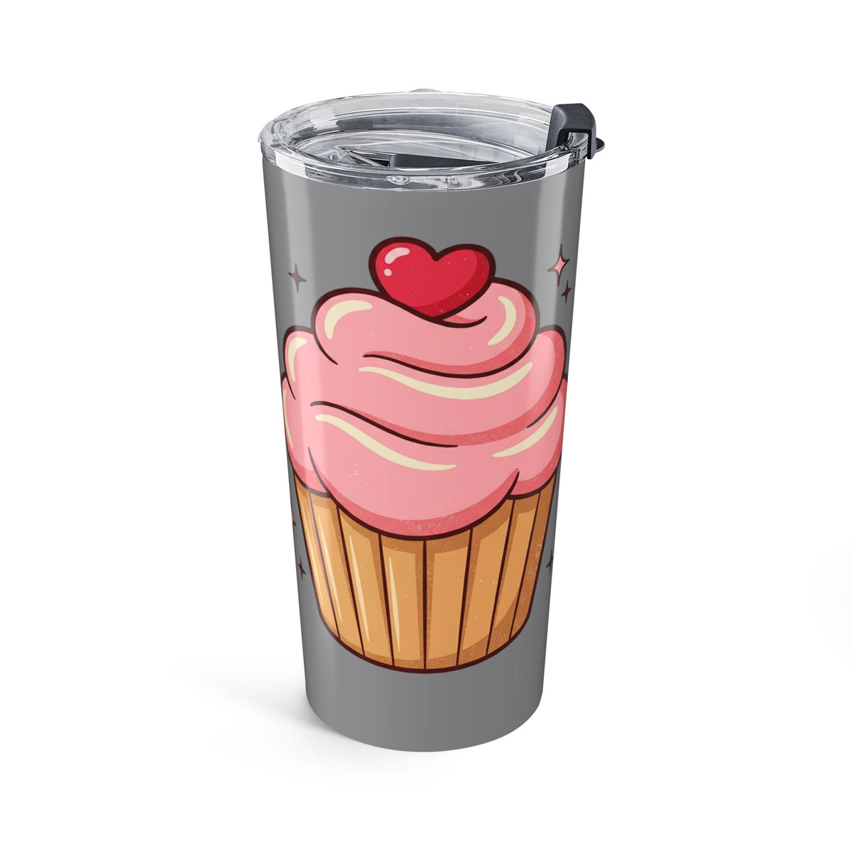 Pink Cupcake Tumbler 20oz- Grey