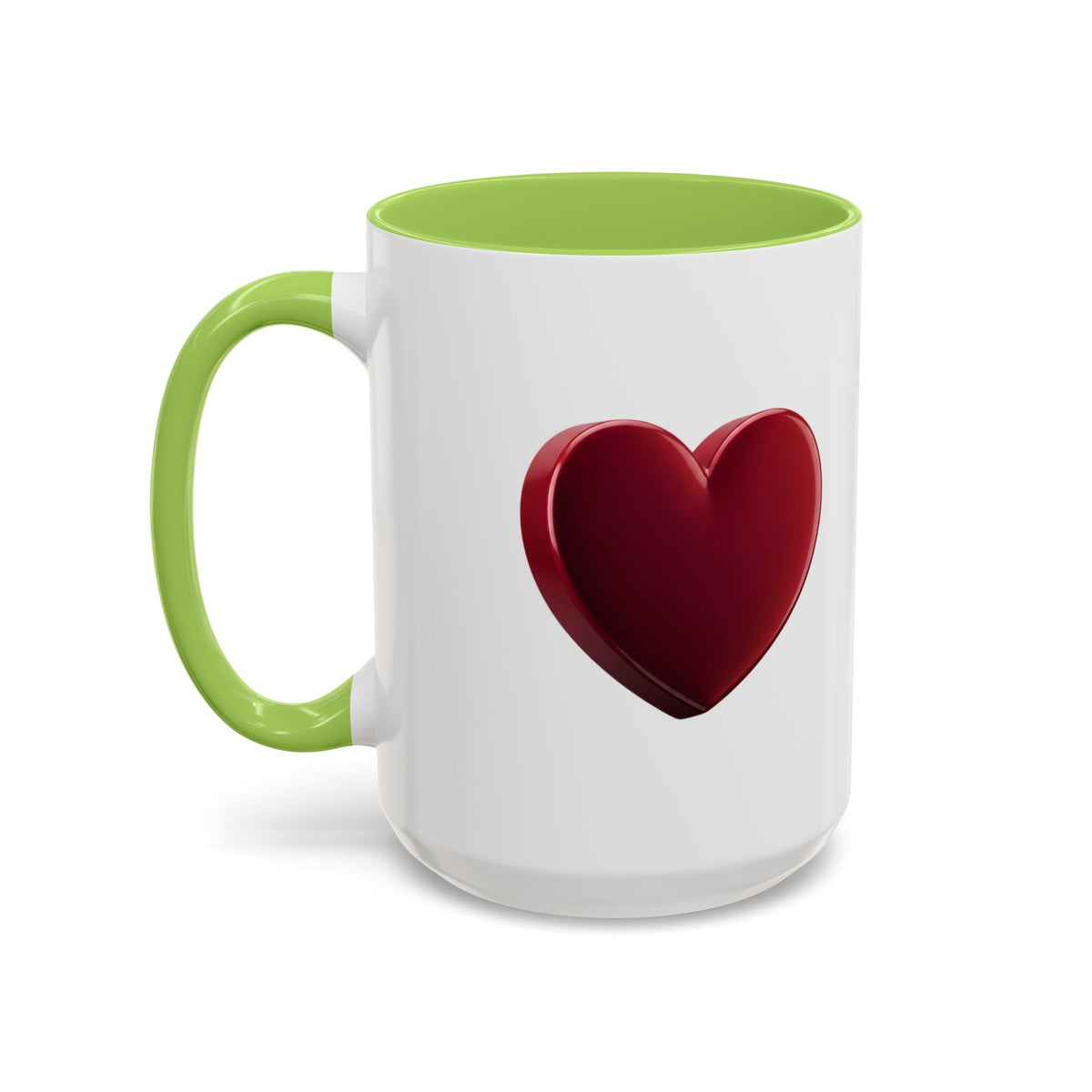 Heart Accent Coffee Mug – Red 3D Heart Design, Valentine’s Day Gift