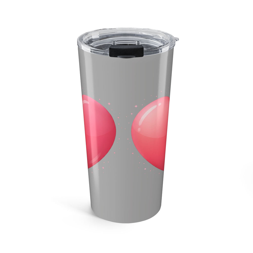 Pink Heart Tumbler Grey 20oz