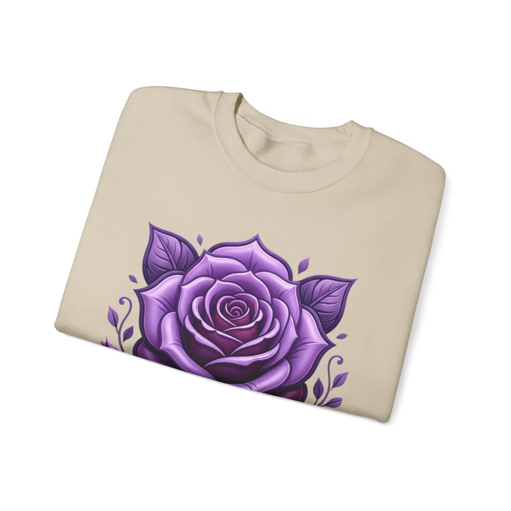 Purple Rose Crewneck Sweatshirt