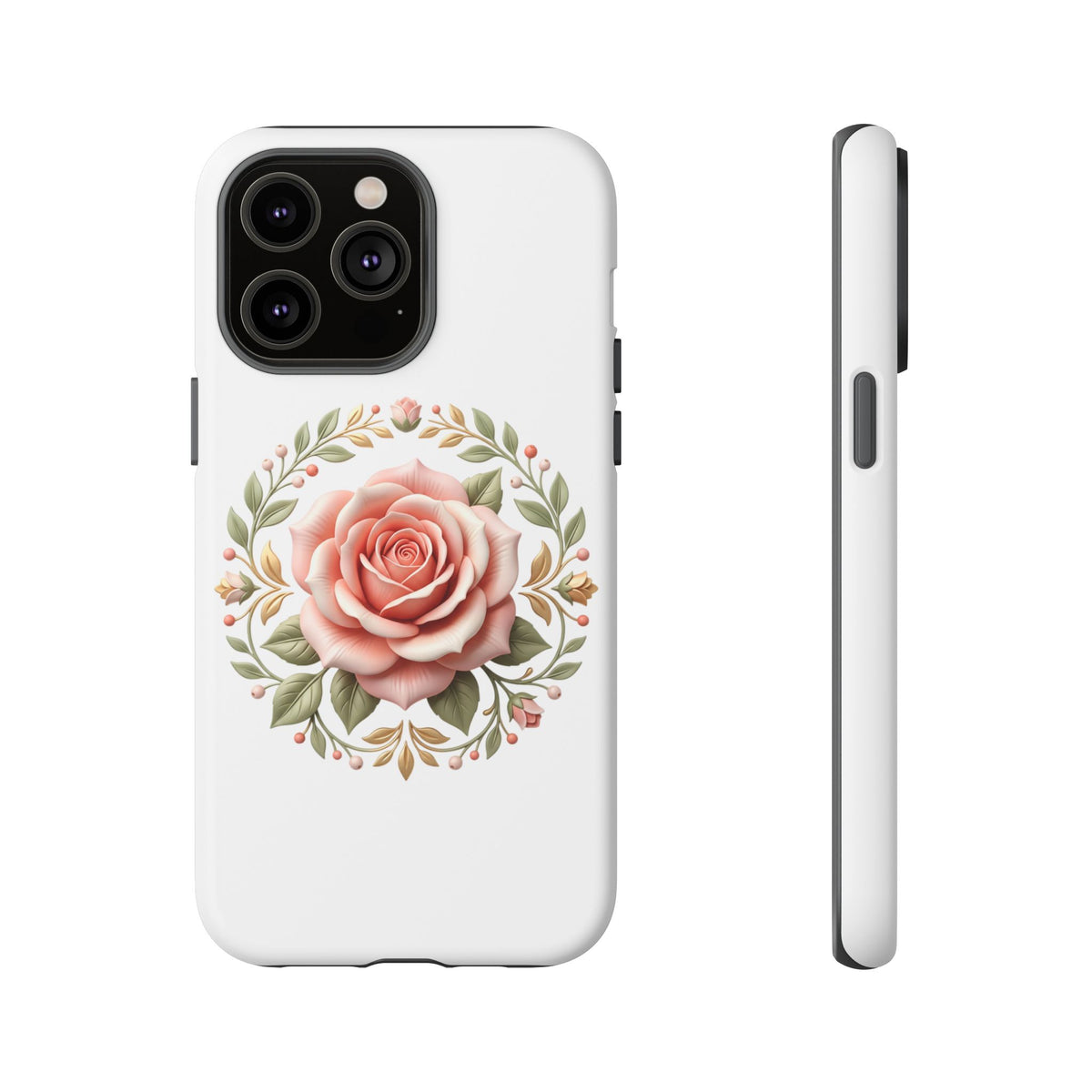 Floral Rose Wreath Tough Phone Case