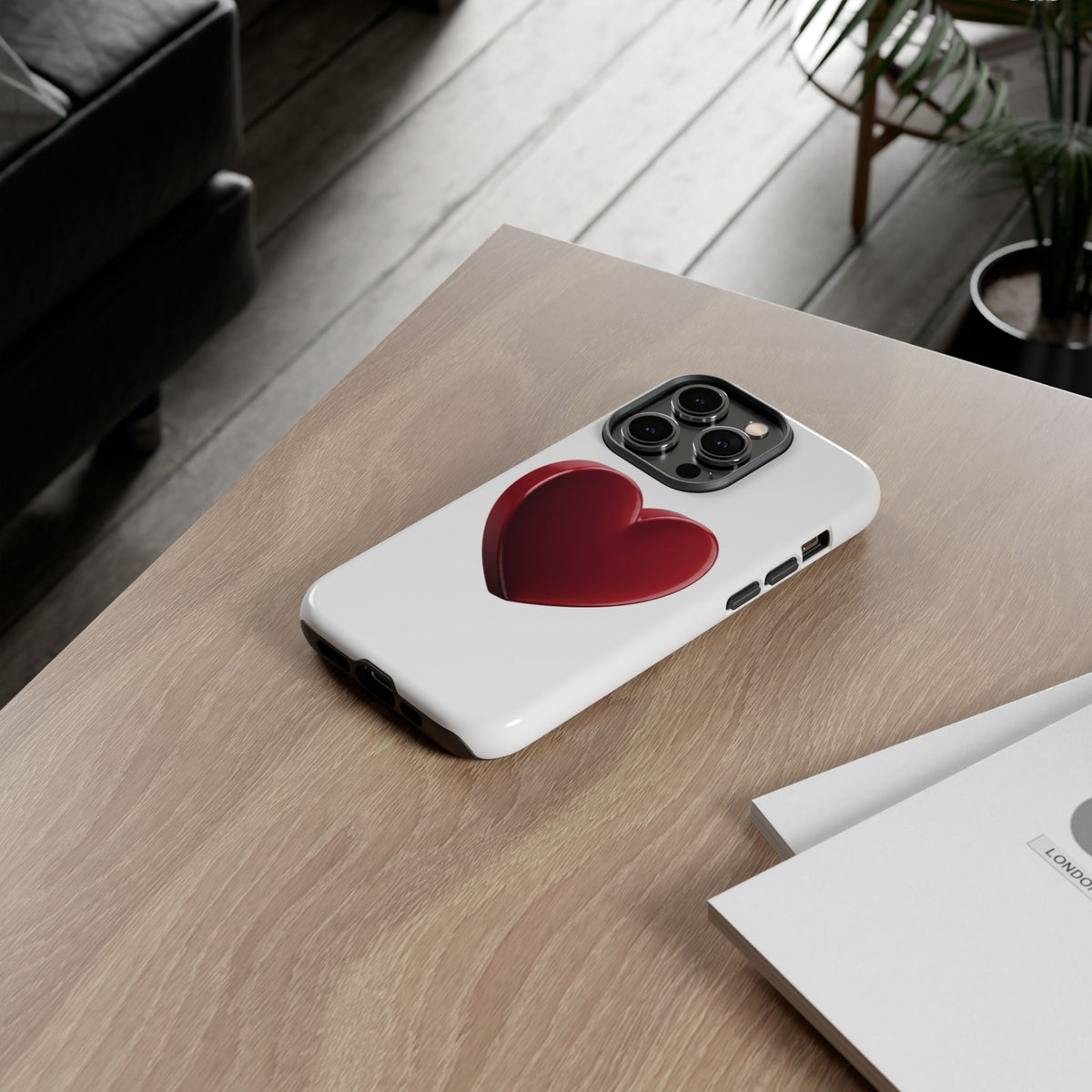 Heart Tough Phone Case - Red 3D Heart Protective Phone Case