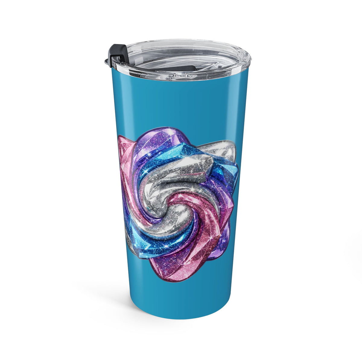 20oz Insulated Tumbler Turquoise — Colorful Galaxy Rose Stainless Travel Cup