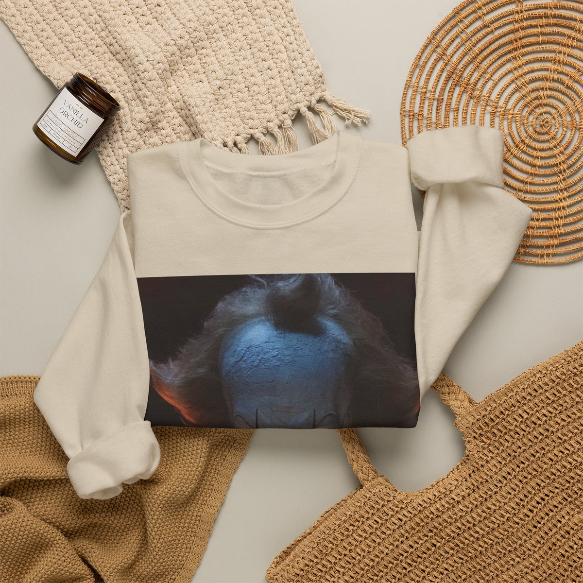 Horror Clown Crewneck Sweatshirt — Scary Pennywise Portrait