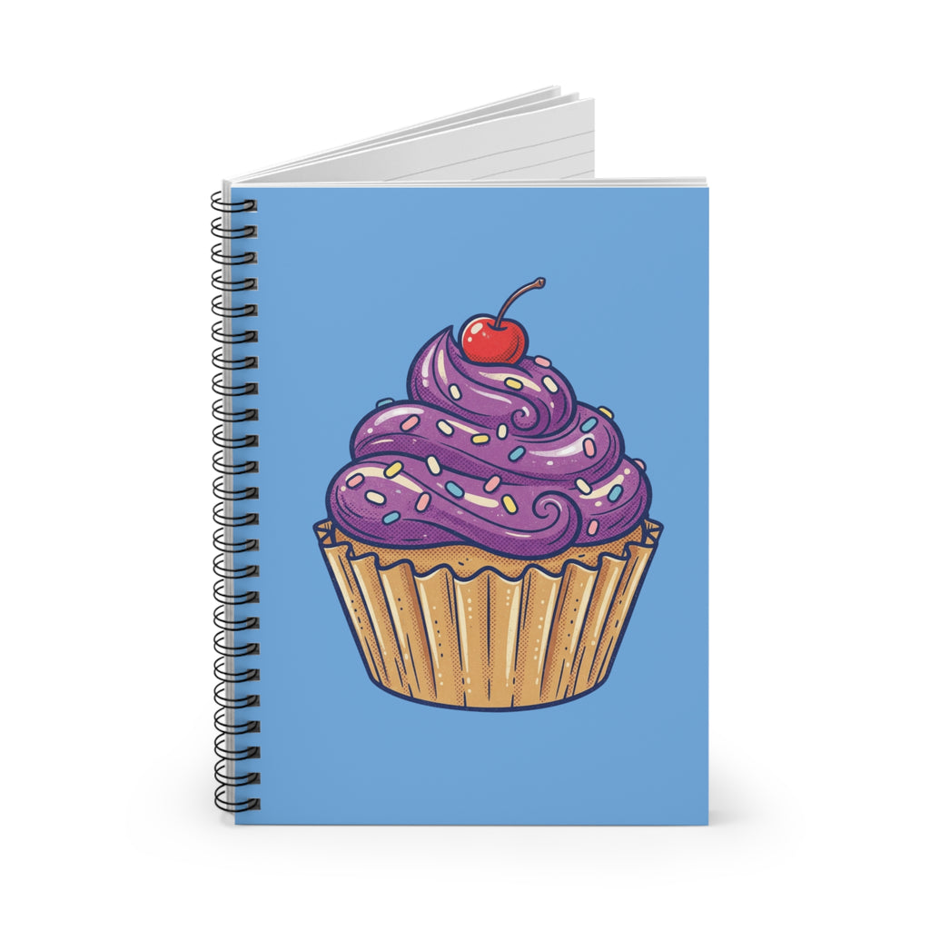 Cupcake Spiral Notebook — Cute Purple Frosting Journal for Baking Lovers