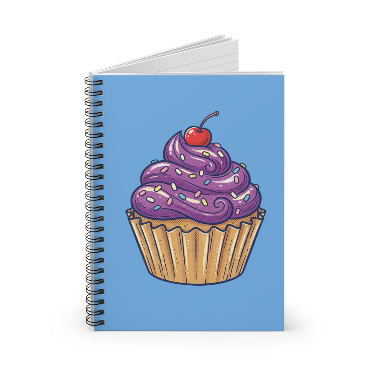 Cupcake Spiral Notebook — Cute Purple Frosting Journal for Baking Lovers