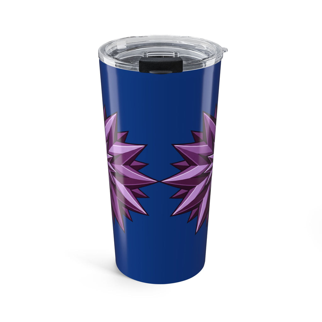 20oz Floral Spike Tumbler — Purple Starburst Travel Cup- Dark Blue