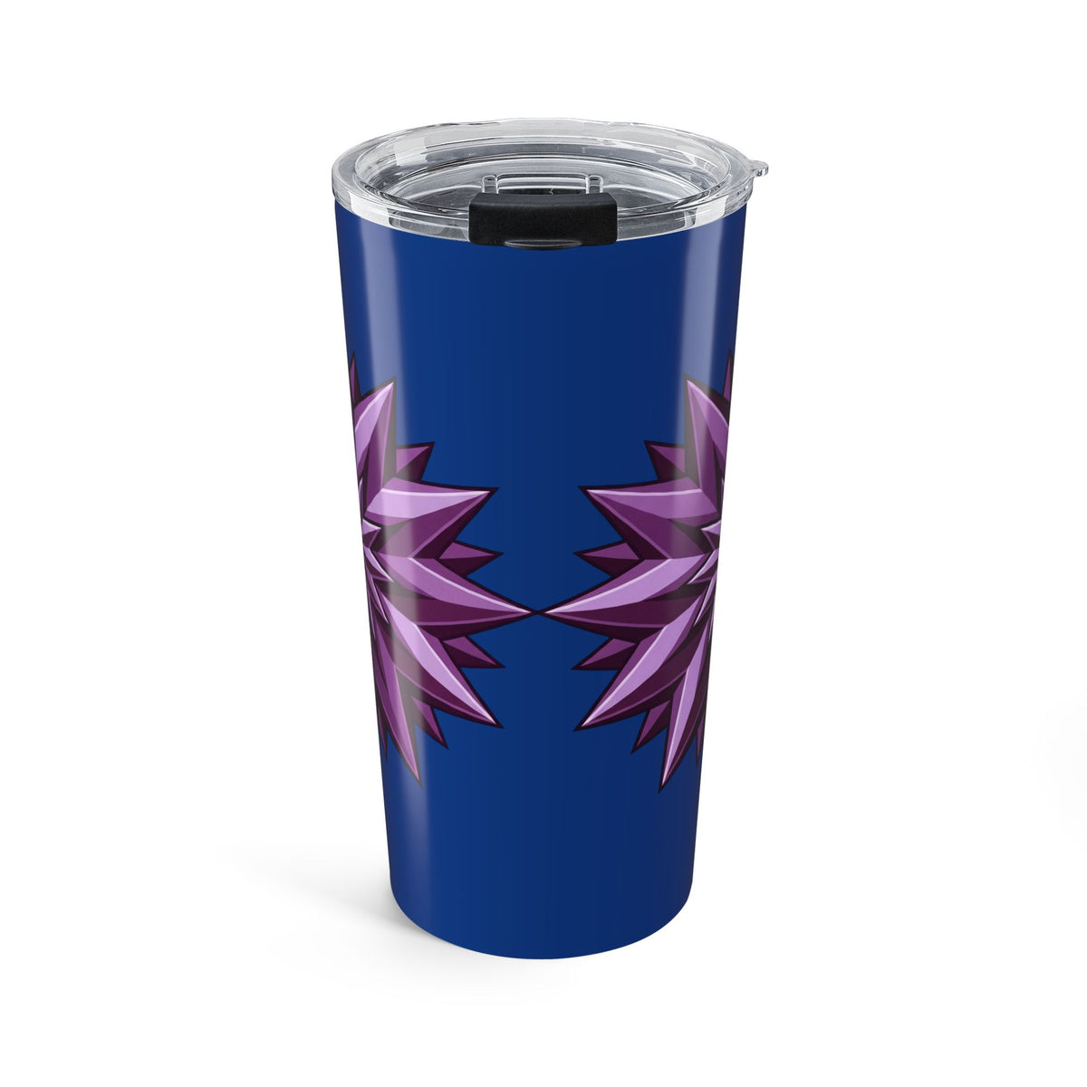 20oz Floral Spike Tumbler — Purple Starburst Travel Cup- Dark Blue