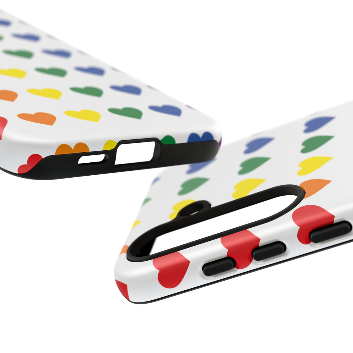 Rainbow Heart Tough Phone Case — Pride Pattern Protective Cover
