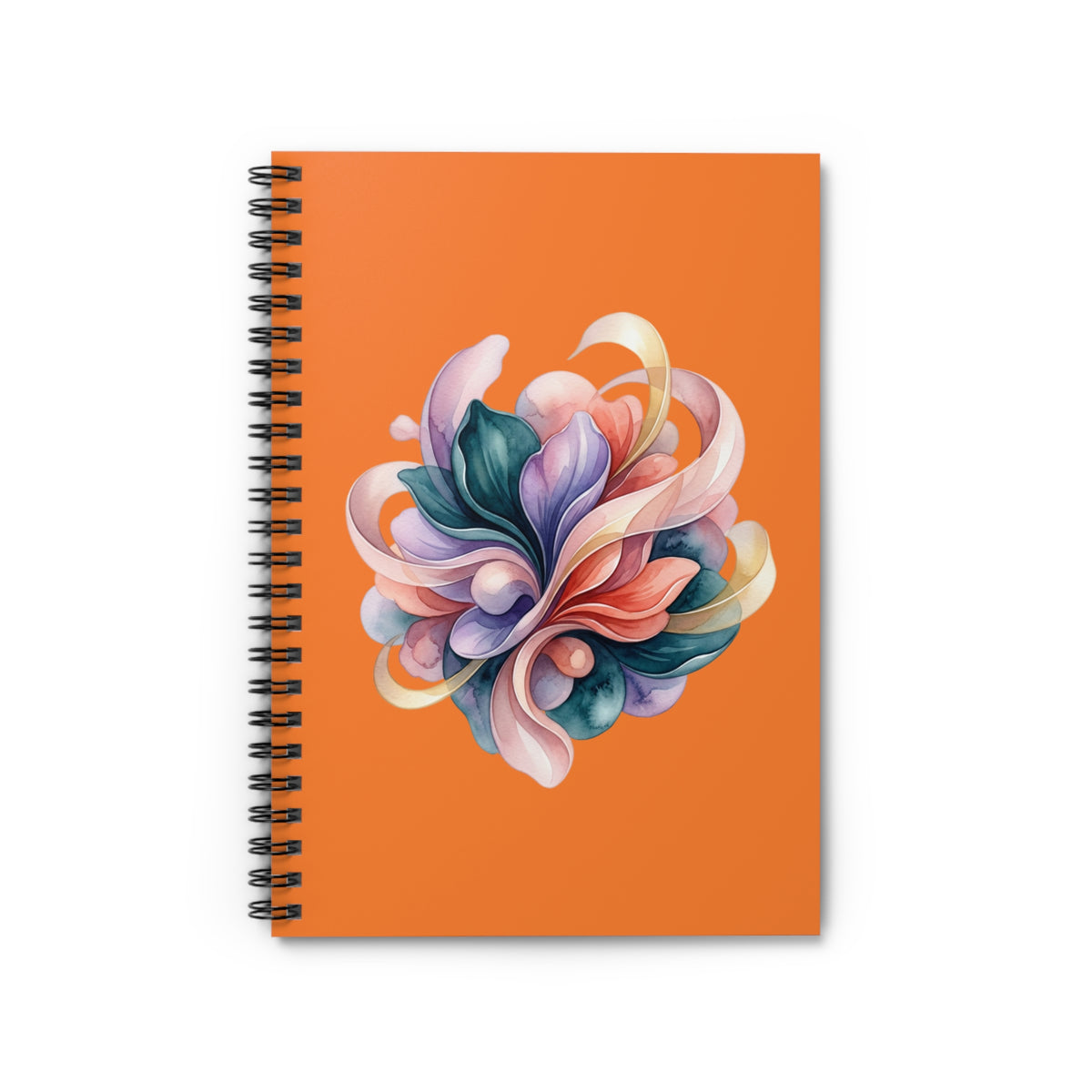 Floral Swirl Spiral Notebook — Artistic Watercolor Floral Journal (Ruled)