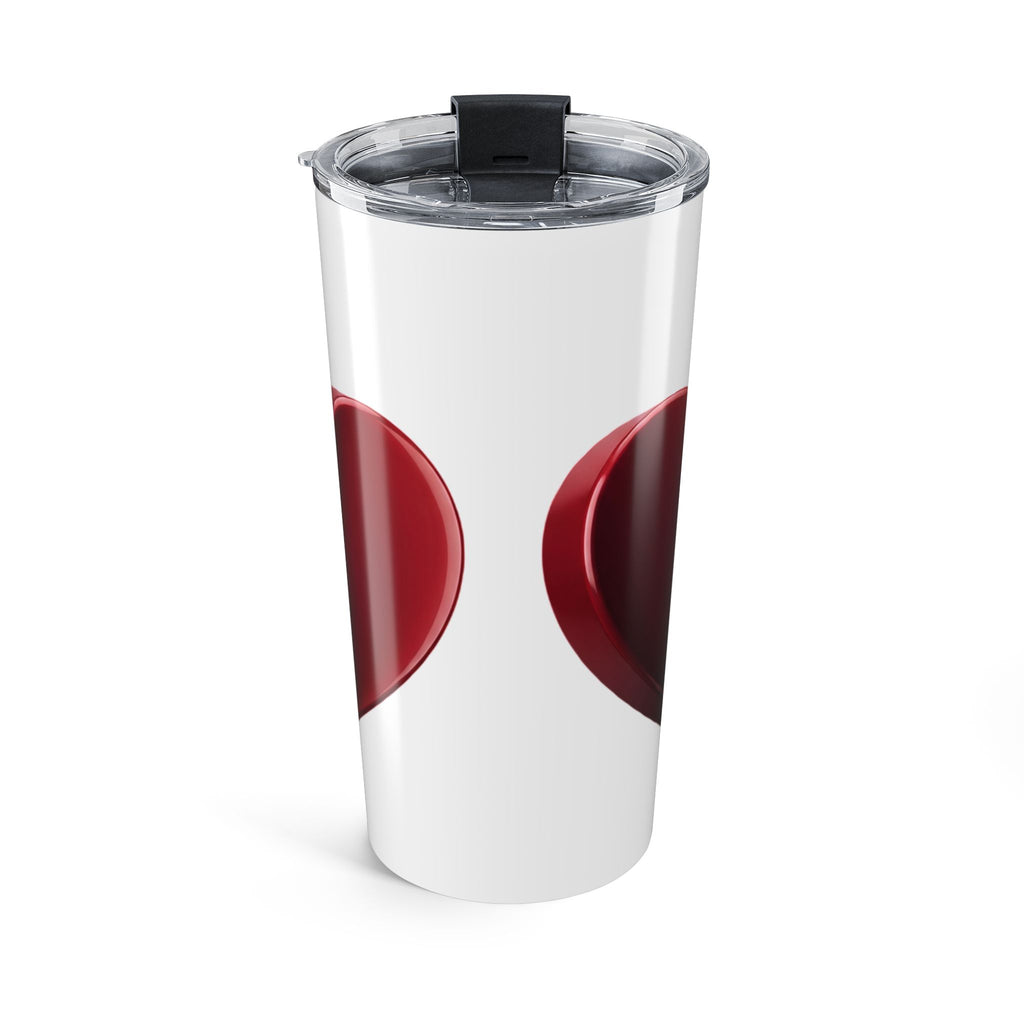20oz Stainless Tumbler with Red Heart Cutout Design