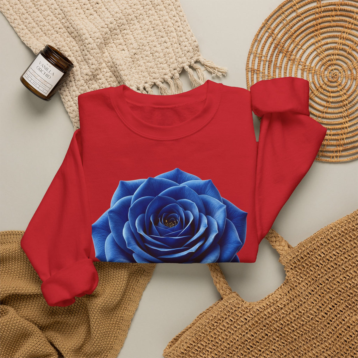 Blue Rose Crewneck Sweatshirt