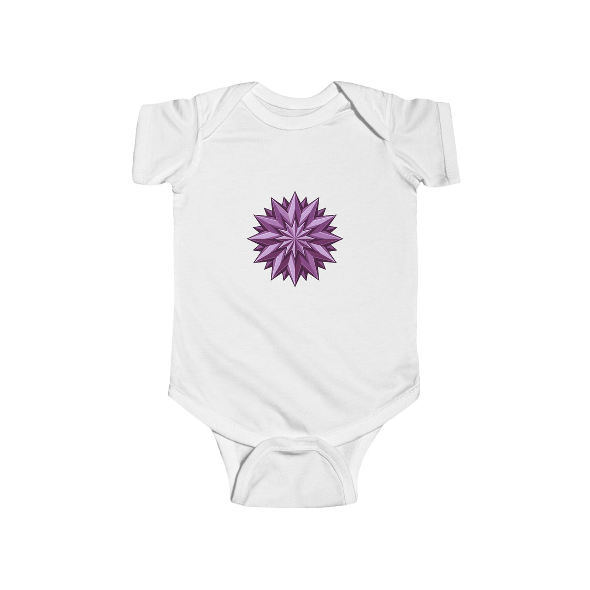 Purple Geometric Star Baby Bodysuit