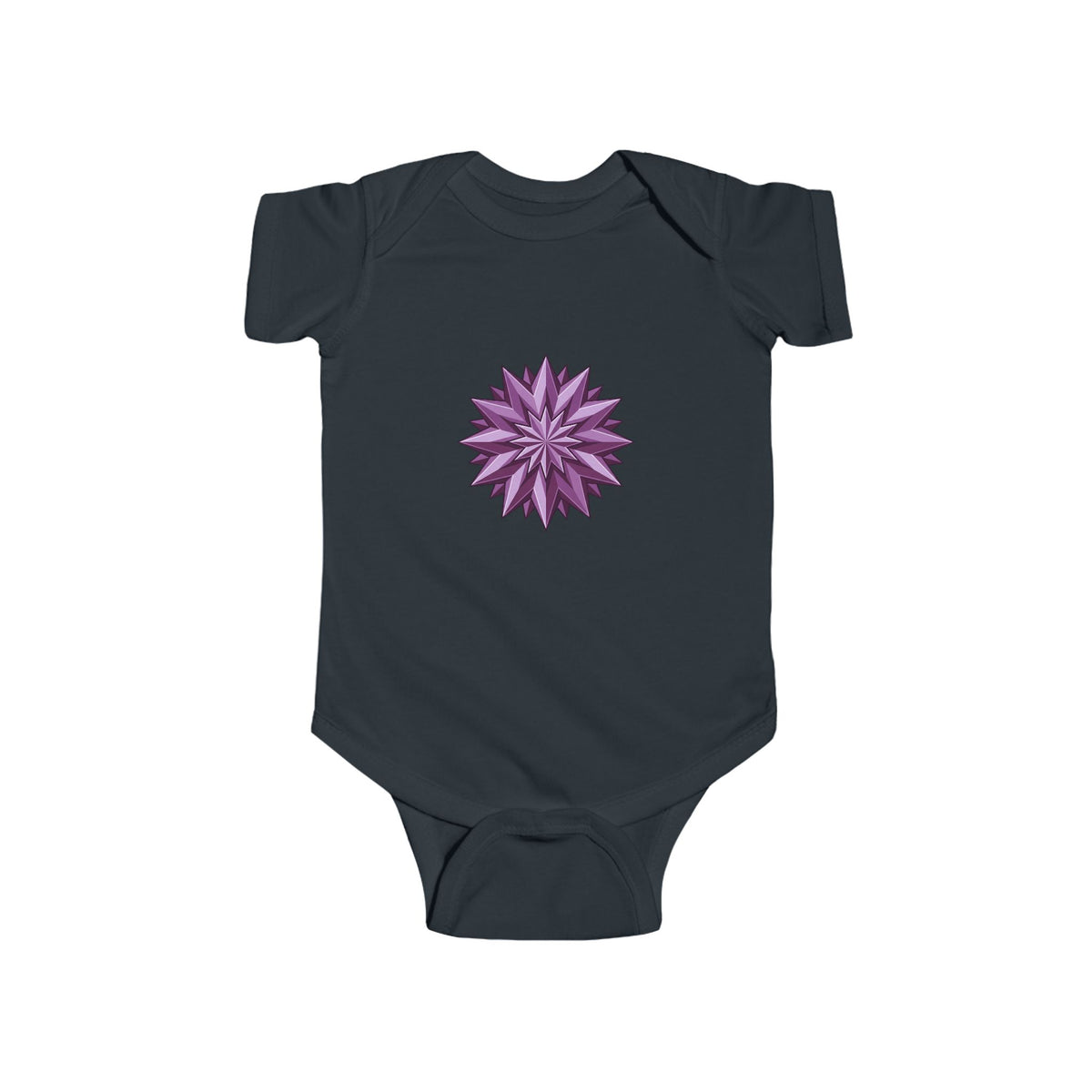 Purple Geometric Star Baby Bodysuit