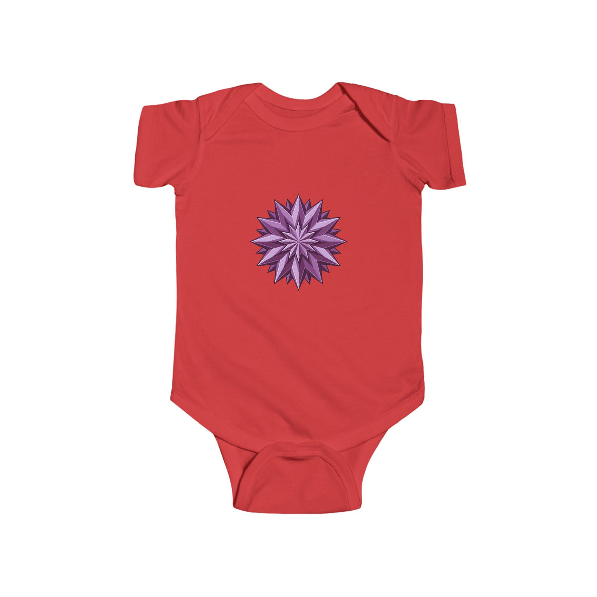 Purple Geometric Star Baby Bodysuit