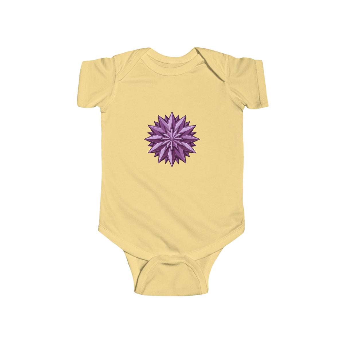 Purple Geometric Star Baby Bodysuit