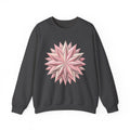 Starburst Polygon Crewneck Sweatshirt — Pink Geometric Floral Graphic