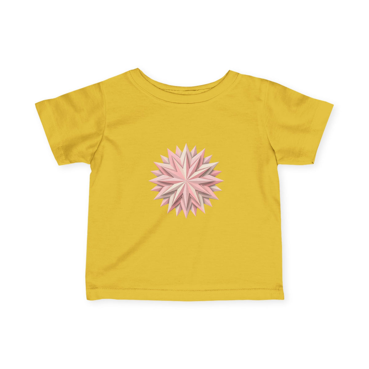 Infant Tee with Pink Starburst Floral Mandala — Baby Shower Gift