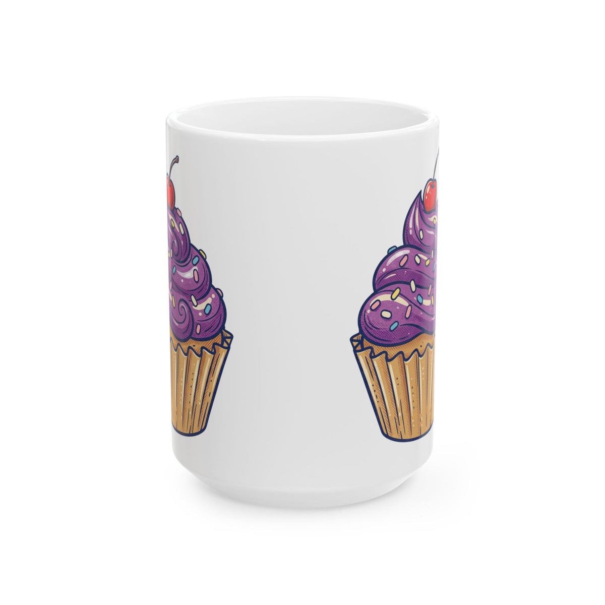 Purple Cupcake Ceramic Mug, (11oz, 15oz)