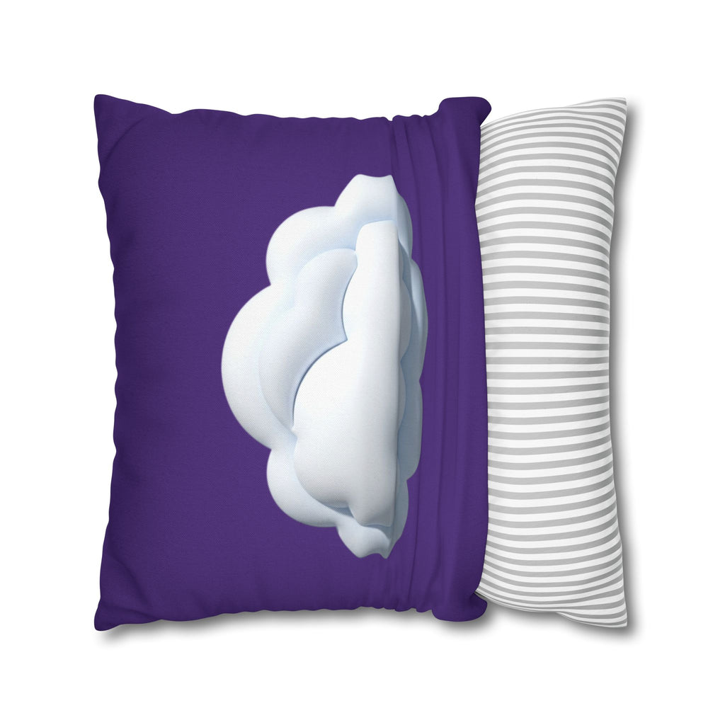 Cloud Graphic Pillowcase - Dark Purple Whimsical Decorative Throw Pillow Cover