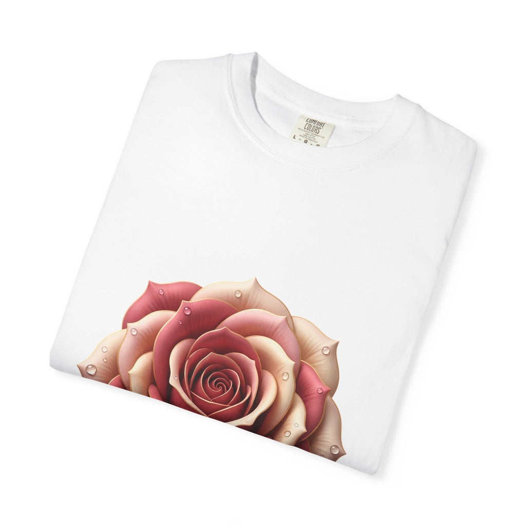 Rose Bloom Graphic T-Shirt — Realistic Pink Rose Floral Tee