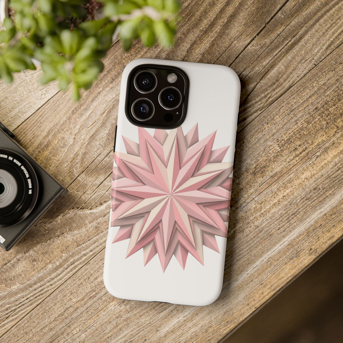 Pink Geometric Star Phone Case — Tough Protective iPhone Cover