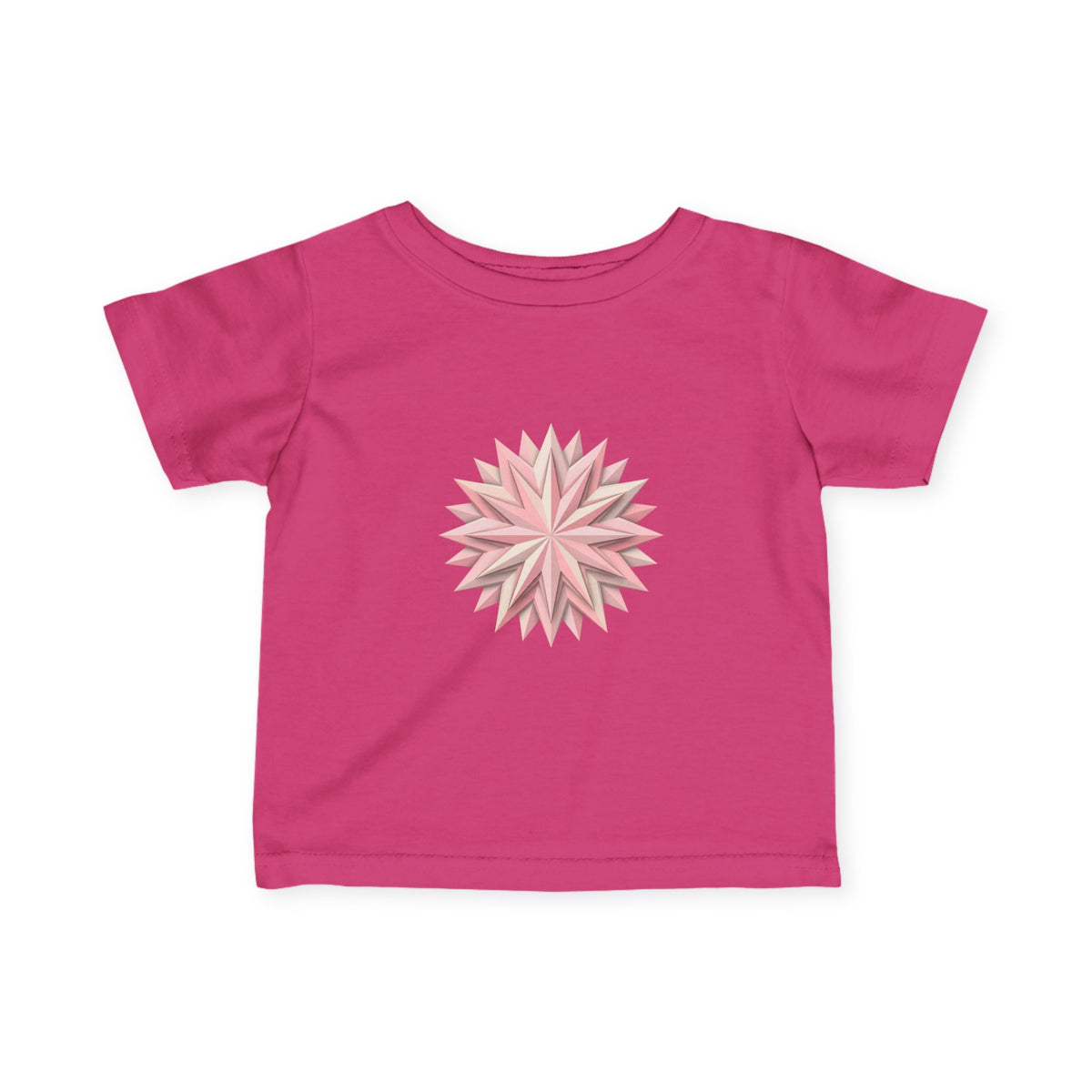 Infant Tee with Pink Starburst Floral Mandala — Baby Shower Gift