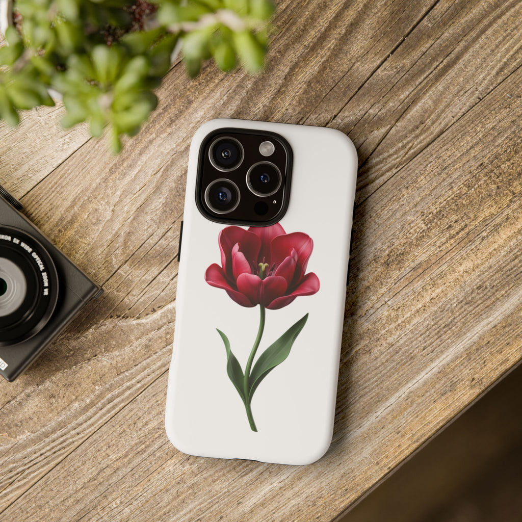 Tulip Floral Tough Phone Case – Protective Blossom iPhone Cover