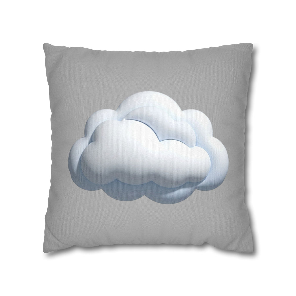 Cloud Throw Pillow Cover — Soft Light Gray Decorative Square Pillowcase