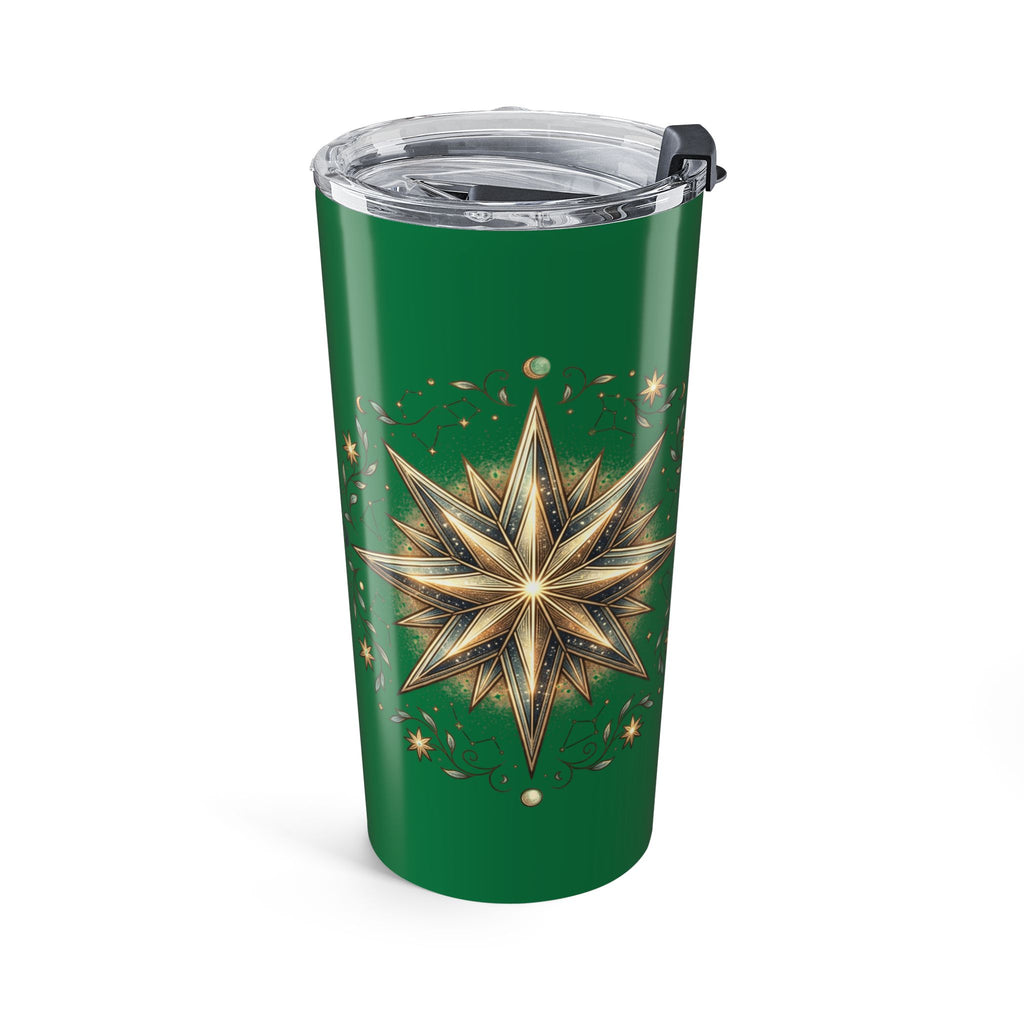 Star Print Dark Green Insulated Tumbler 20oz