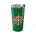 Star Print Dark Green Insulated Tumbler 20oz