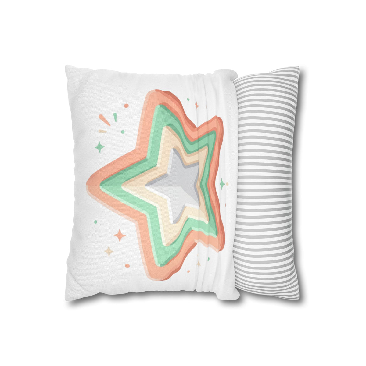 Star Shape Spun Polyester Square Pillowcase