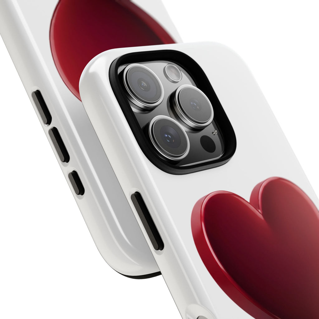 Heart Tough Phone Case - Red 3D Heart Protective Phone Case
