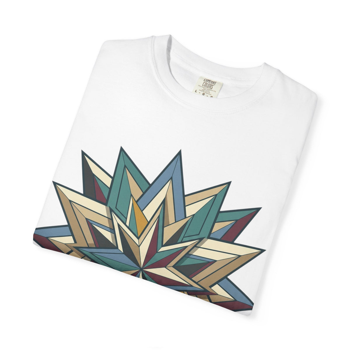 Geometric Starburst T-Shirt — Vintage Compass Rose Graphic Tee