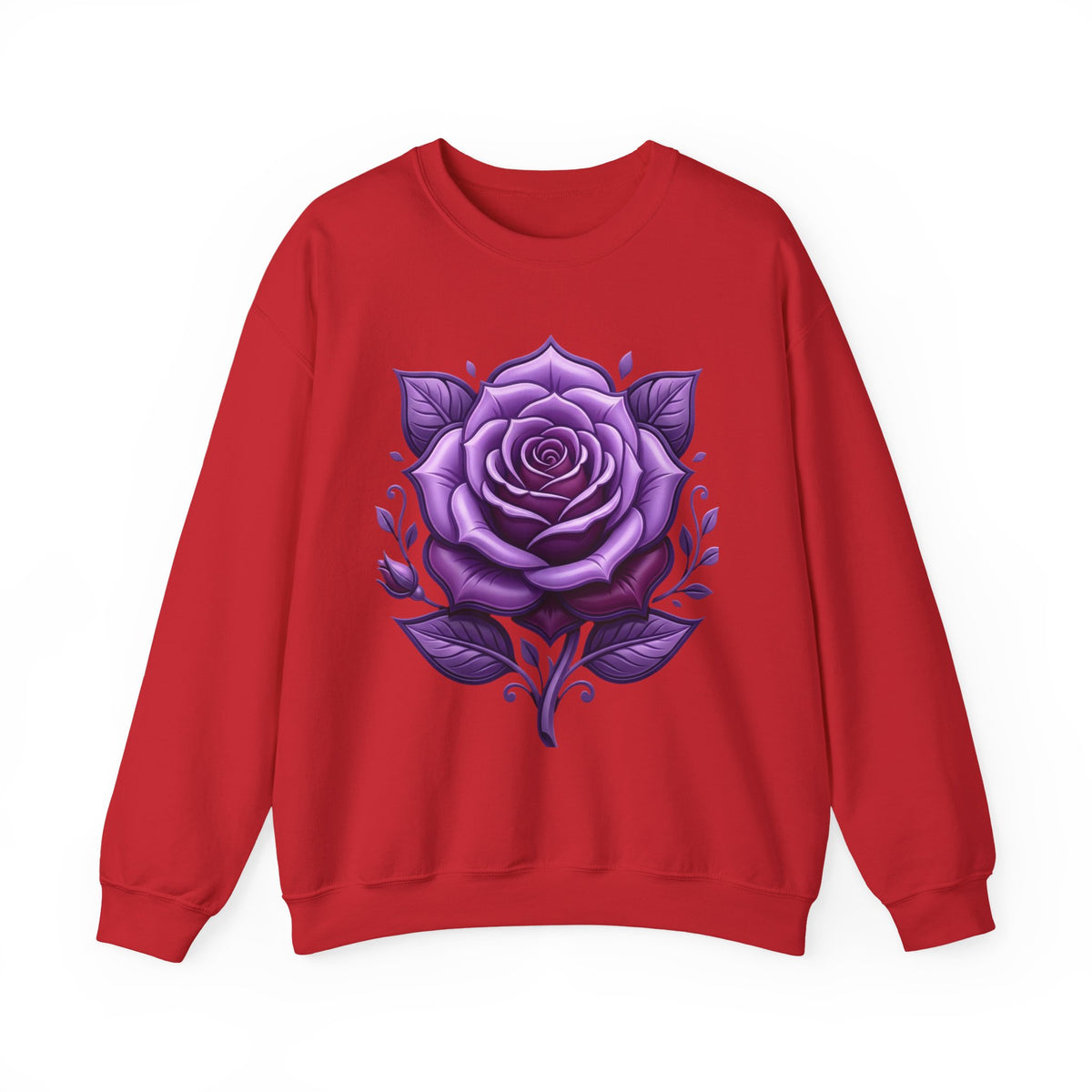 Purple Rose Crewneck Sweatshirt