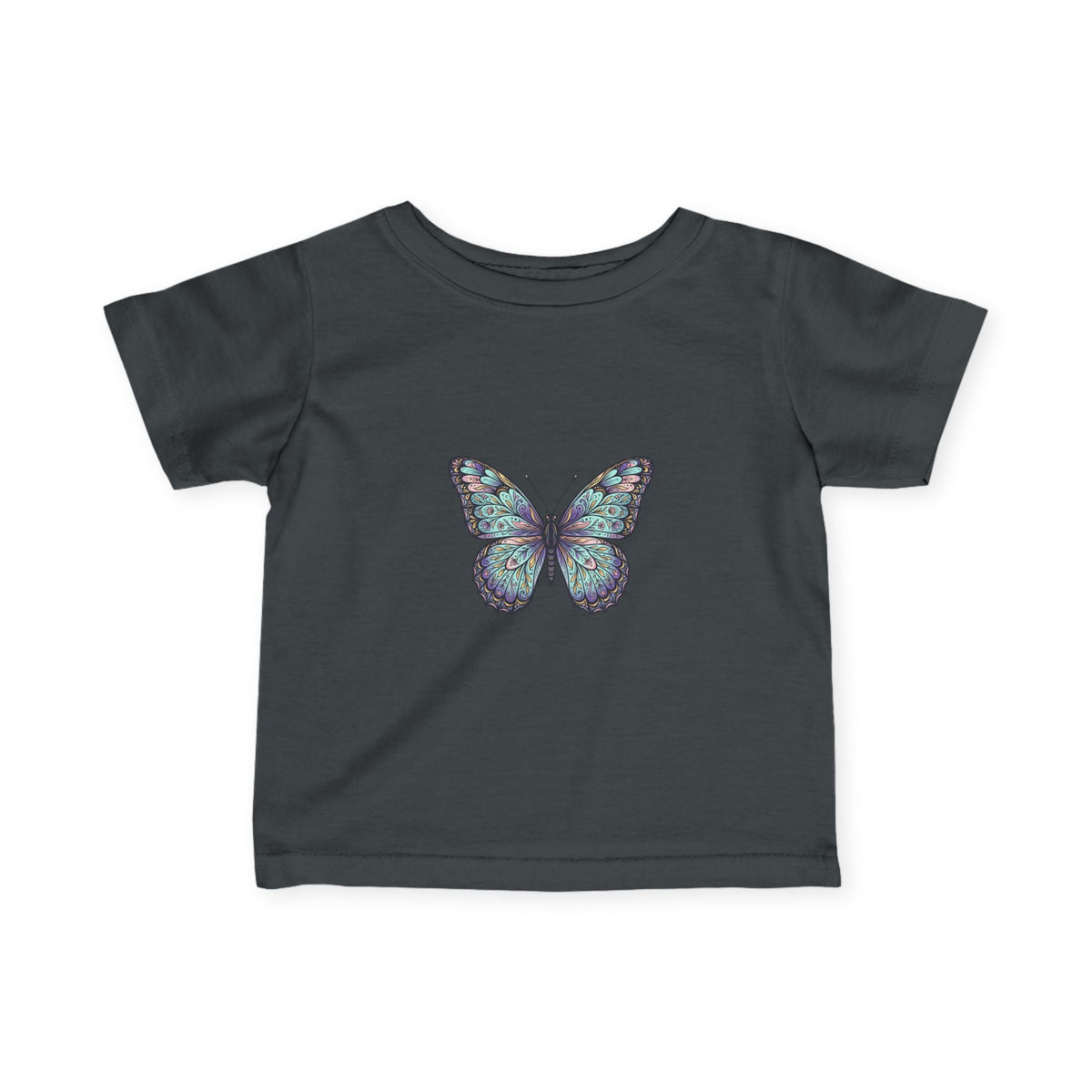 Infant Butterfly Tee — Pastel Blue Floral Butterfly Baby Shirt