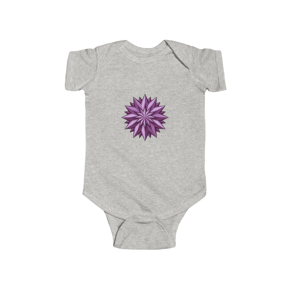 Purple Geometric Star Baby Bodysuit