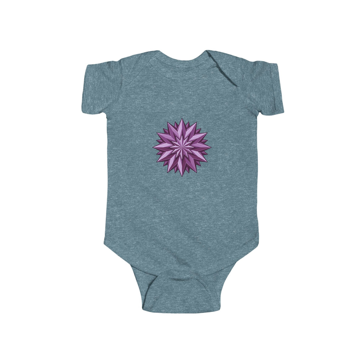 Purple Geometric Star Baby Bodysuit