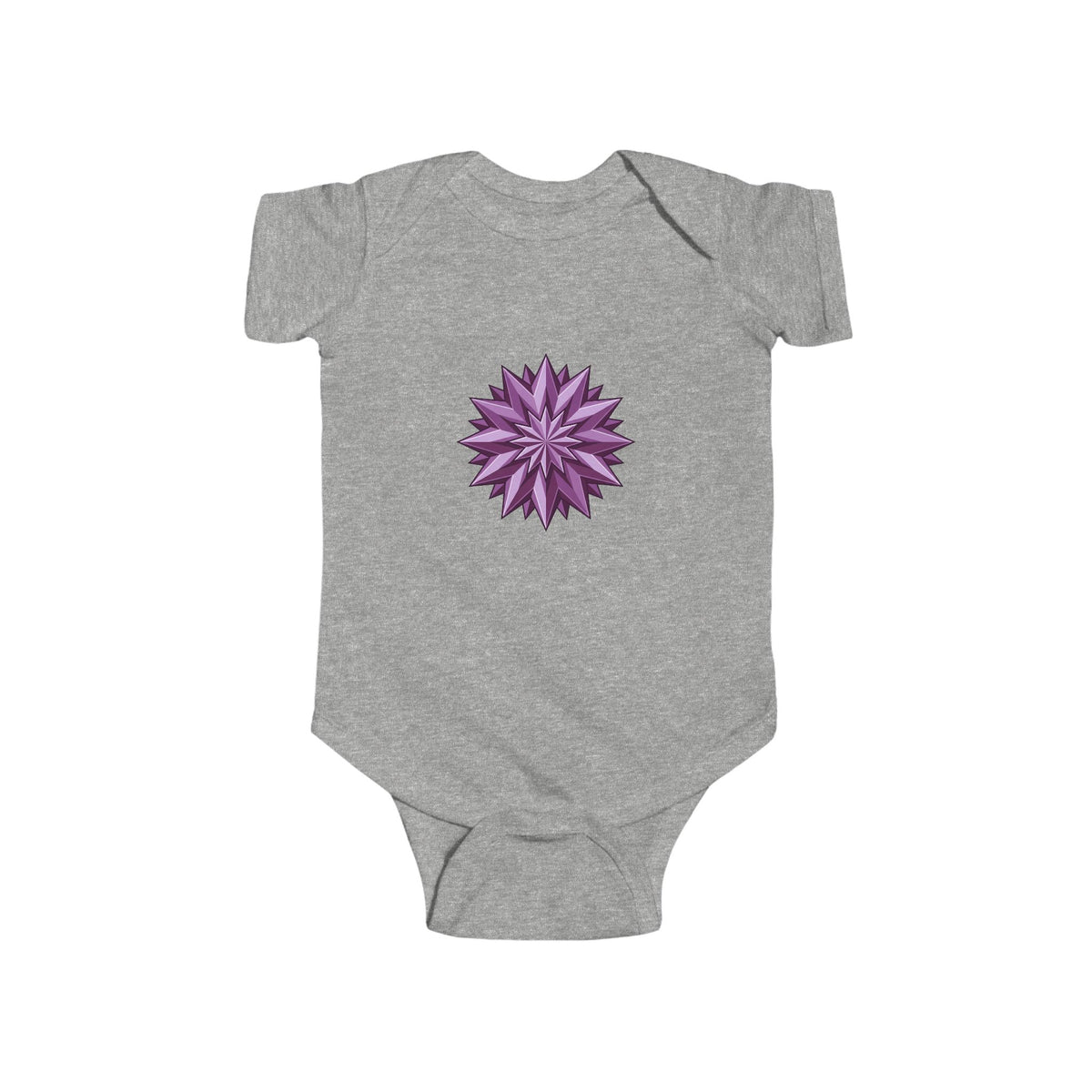 Purple Geometric Star Baby Bodysuit