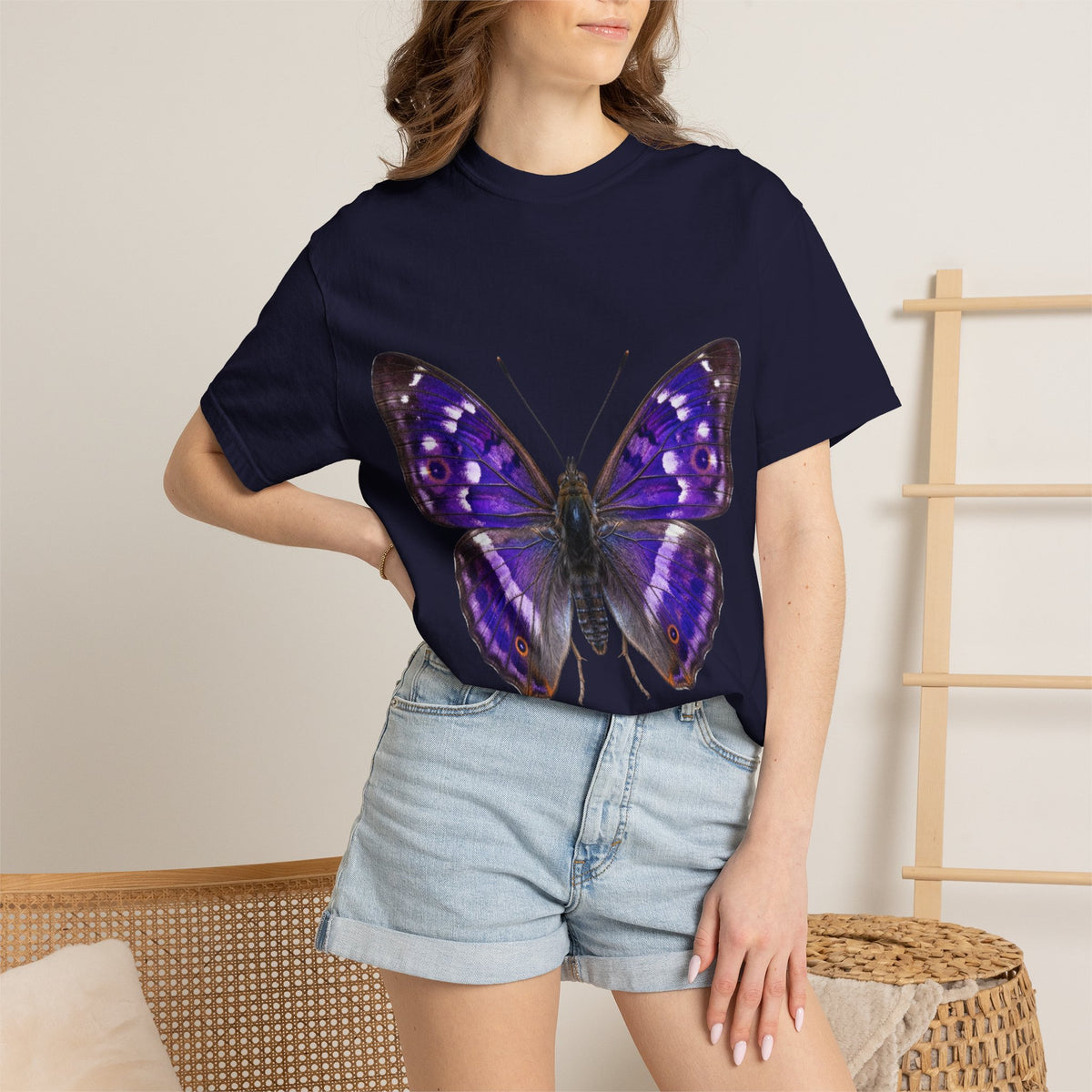 Purple Butterfly T-Shirt — Vibrant Vintage Moth Graphic Tee