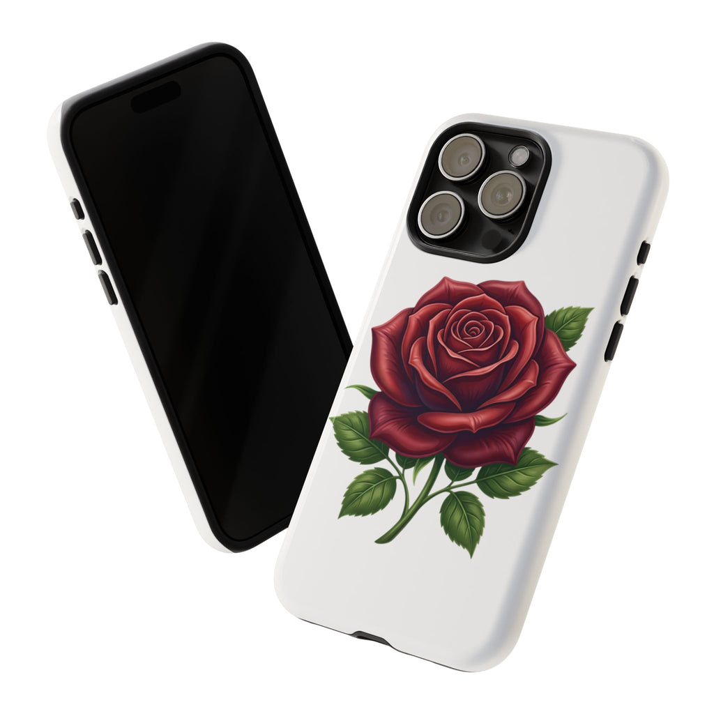 Rose Phone Case — Vintage Red Rose Floral Protective Cover