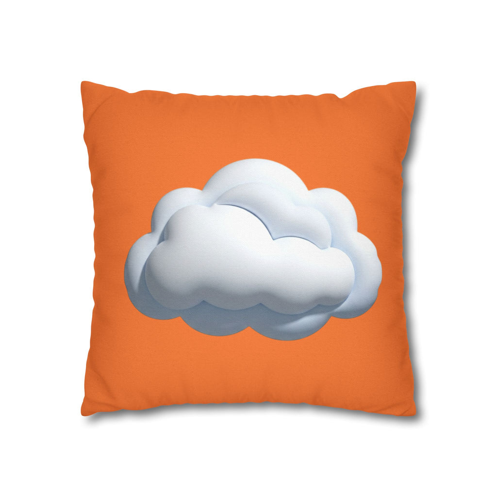 Cloud Graphic Orange Pillowcase — Orange Decorative Throw Pillow Cover