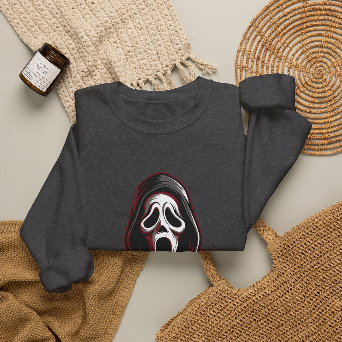 Scream Mask Crewneck Sweatshirt – Horror Ghostface Graphic