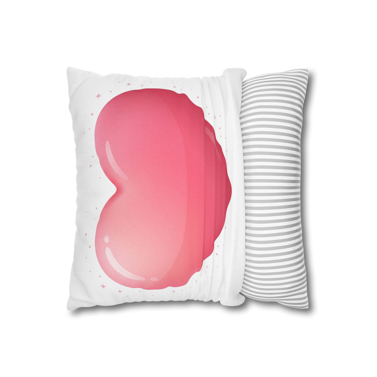 Pink Heart Spun Polyester Square Pillowcase