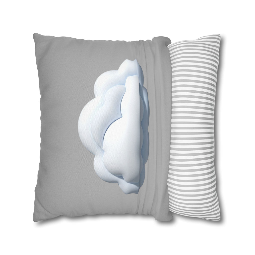 Cloud Throw Pillow Cover — Soft Light Gray Decorative Square Pillowcase