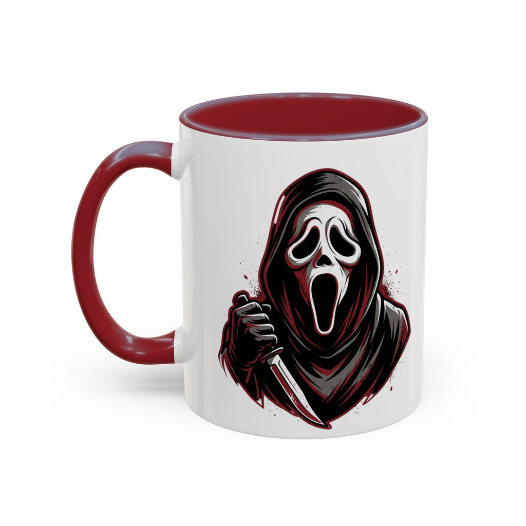 Scream Mask Accent Coffee Mug — Horror Killer Design (11/15oz)