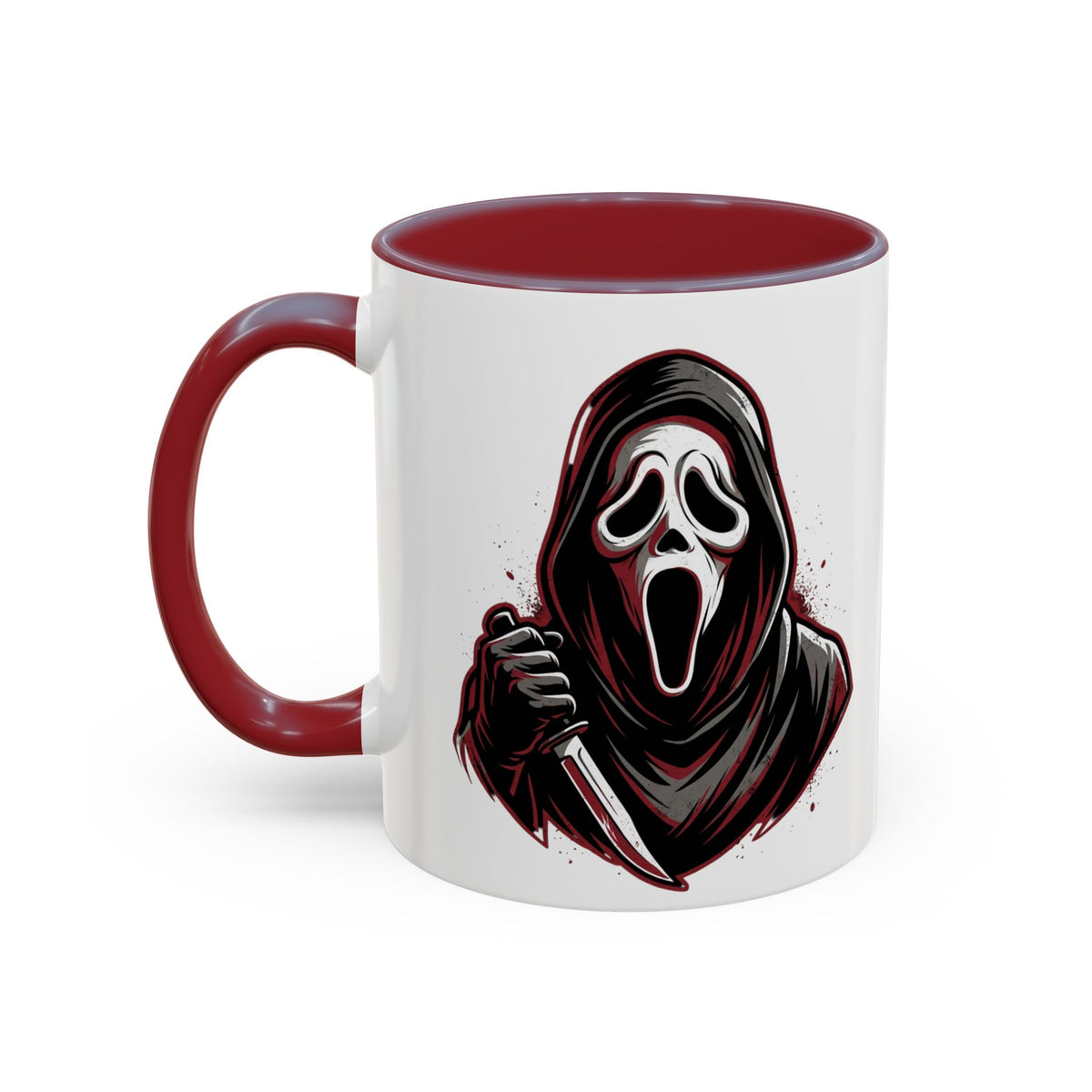 Scream Mask Accent Coffee Mug — Horror Killer Design (11/15oz)